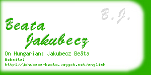 beata jakubecz business card