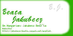 beata jakubecz business card